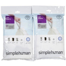 Load image into Gallery viewer, simplehuman Custom Fit Trash Can Liner B, White - White - 30 ct - 2 pk
