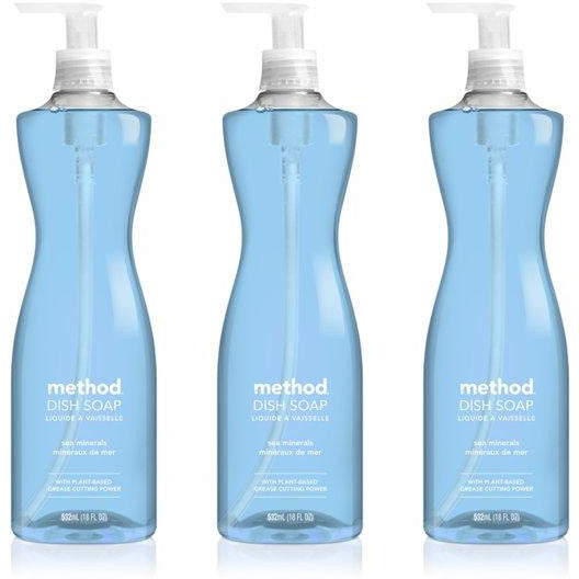 Method Naturally Derived Dish Soap Pump, Sea Minerals, 18 Fl Oz (Pack of 3)