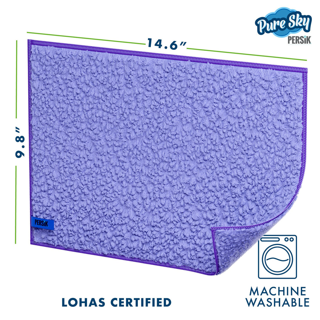 Pure-Sky Magic Deep Clean Multipurpose Cleaning Cloth - Stick-Attachable for Mop, or as Handheld Microfiber Towels to Clean Any Surfaces