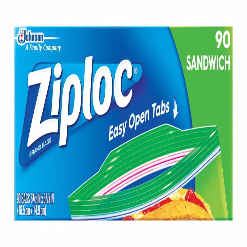 Ziploc Sandwich Bags, Easy Open Tabs, 90 Count