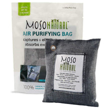 Load image into Gallery viewer, MOSO NATURAL Air Purifying Bag 4 Pack. Bamboo Charcoal Air Freshener, Deodorizer, Odor Eliminator, Odor Absorber For Cars and Closets. 200g Charcoal Color
