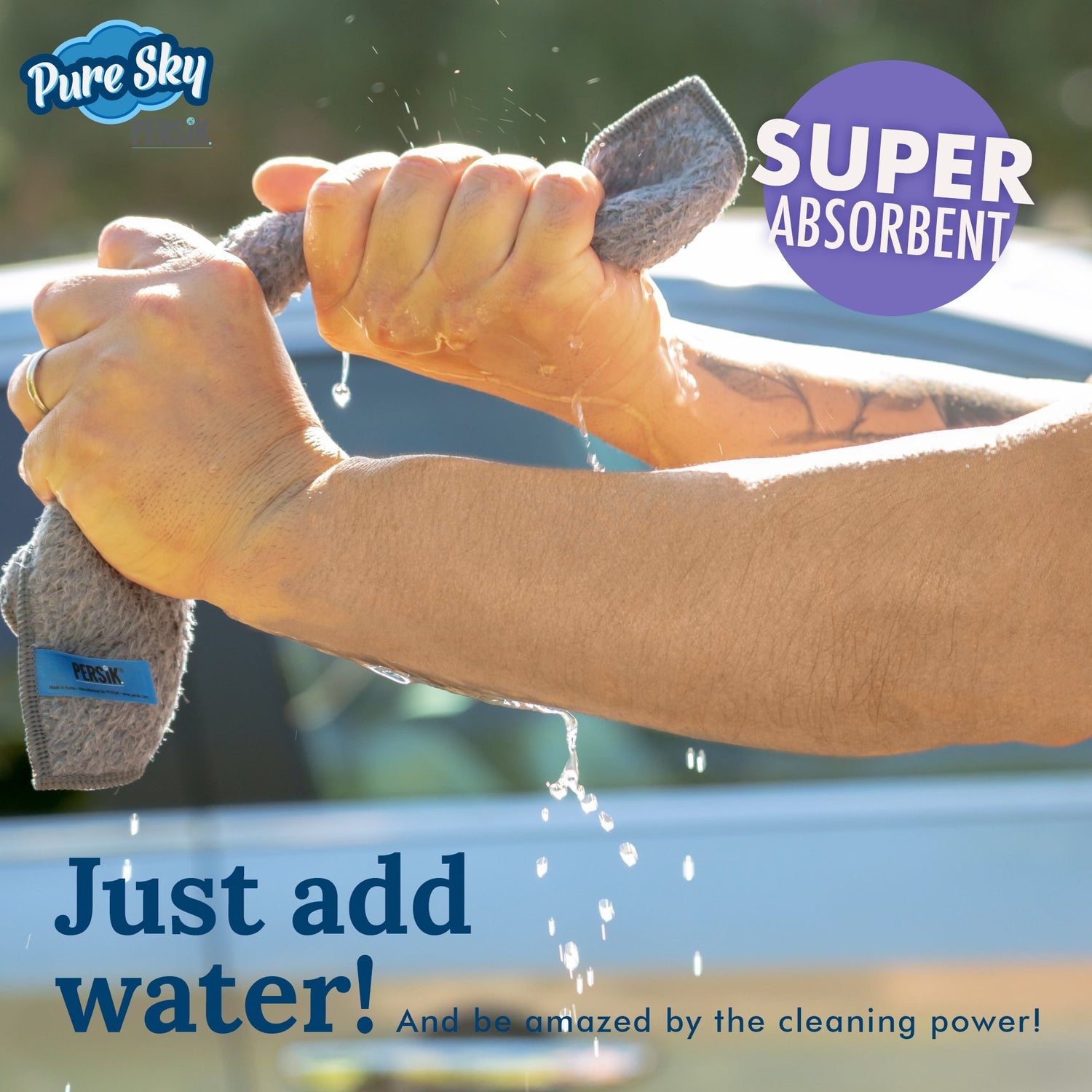 Pure-Sky 4-Piece Microfiber Towels for Cars Cleaning Kit – Includes, Interior, Body &amp; Windows Towel