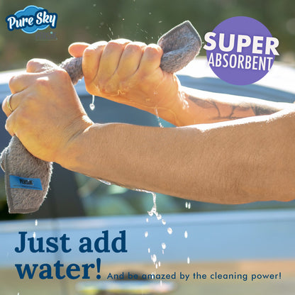 Pure-Sky 4-Piece Microfiber Towels for Cars Cleaning Kit – Includes, Interior, Body &amp; Windows Towel
