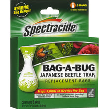 Load image into Gallery viewer, Spectracide HG-56903-1 Bag-A-Bug Japanese Beetle Trap 6 Count Disposable Bags, Pack of 12
