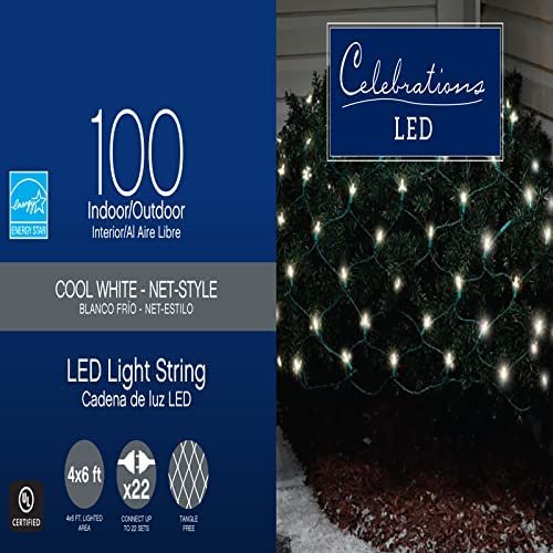 Celebrations 40806-71 100 Ct LED Cool White Traditional Net Lights