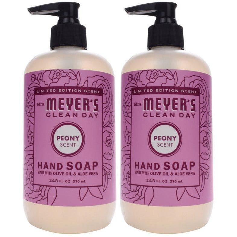 Limited Edition Scent Mrs. Meyer's Clean Day - PEONY Scent Hand Soap 12.5oz - 2-PACK