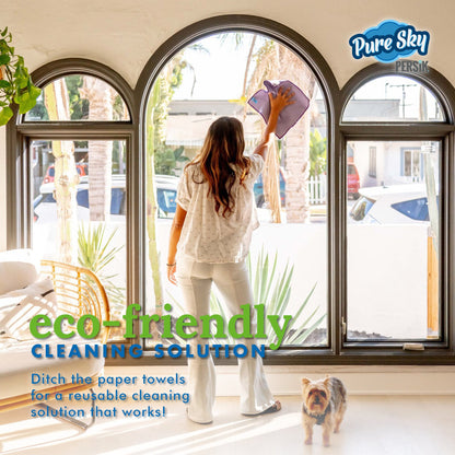 Pure-Sky Window Glass Cleaning Cloth - Streak Free Magic - Leaves no Wiping Marks