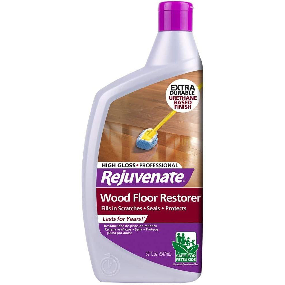 Rejuvenate Professional Wood Floor Restorer and Polish with Durable Finish Non-Toxic Easy Mop On Application High Gloss Finish 32oz