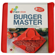 Load image into Gallery viewer, Shape+Store Burger Master 8-in-1 Innovative Burger Press, 8-Patty, Red
