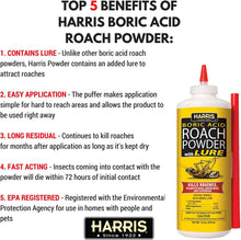 Load image into Gallery viewer, HARRIS Boric Acid Roach and Silverfish Killer Powder w/Lure (16oz) 2 Pack
