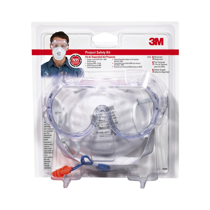 3M Mask And Safety Glass Kit Clear Lens Clear Frame 1 pc