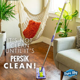 Pure-Sky Ultra Microfiber Floor Mop - Telescopic Extension Pole – Light Weight - Strong Durable Aluminum Handle - Duo-Safety Locking Device
