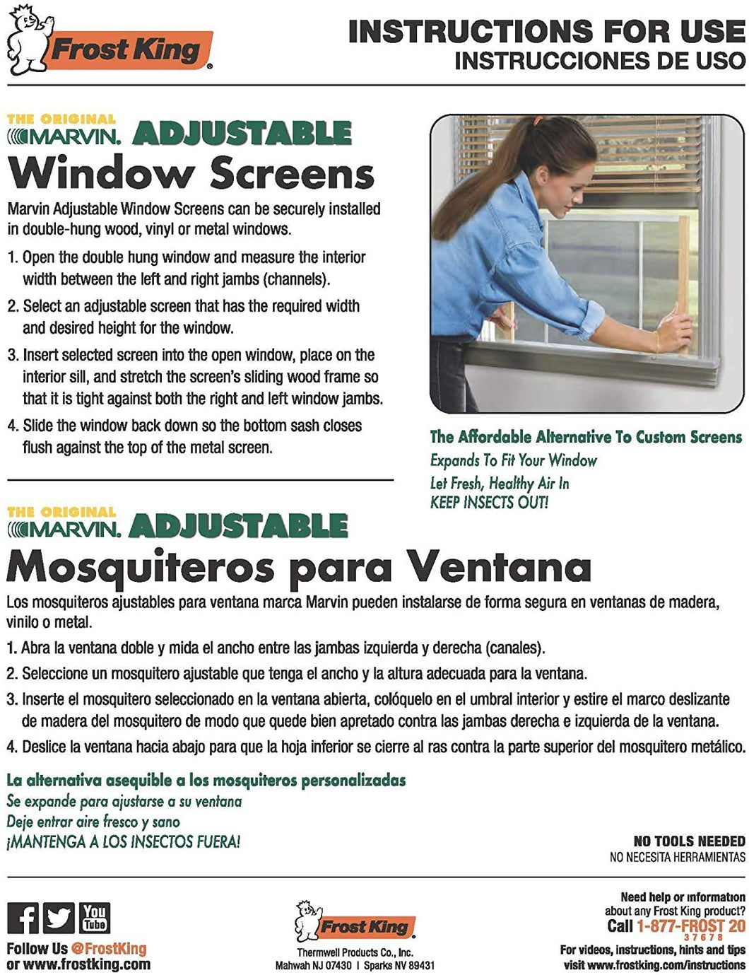 Frost King WB Marvin Adjustable Window Screen