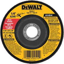 Load image into Gallery viewer, DEWALT DW4514B5 4-1/2-Inch by 1/4-Inch by 7/8-Inch Metal Grinding Wheel - 10 Pack
