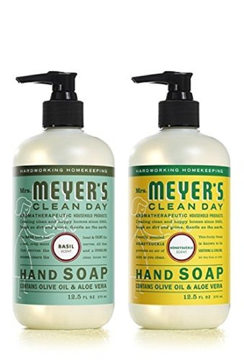 Mrs. Meyer's Clean Day Liquid Hand Soap Basil & Honeysuckle (2x12.5 fl oz)