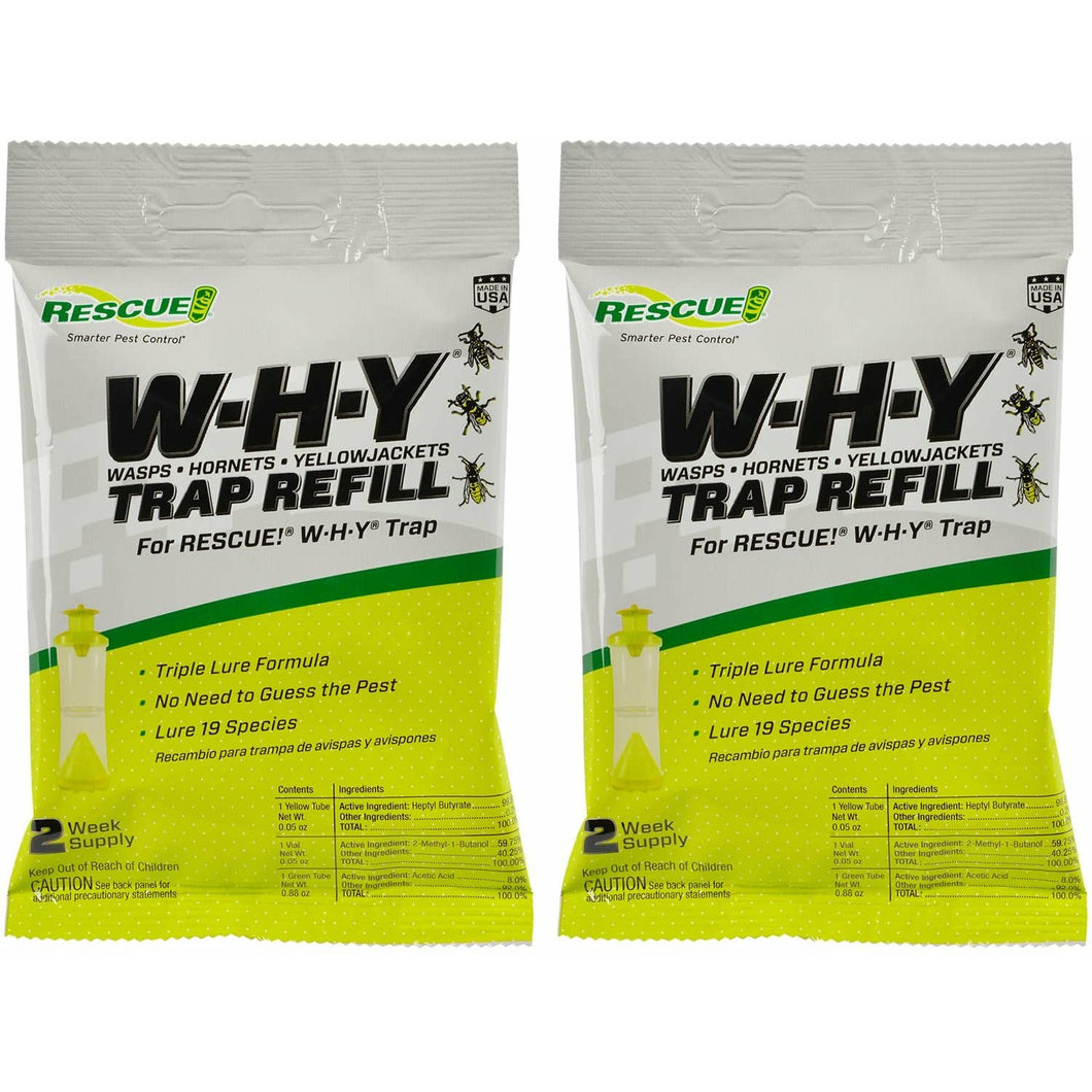 RESCUE! Non-Toxic Wasp, Hornet, Yellowjacket Trap (WHY Trap) Attractant Refill - 2 Week Refill - 2 Pack