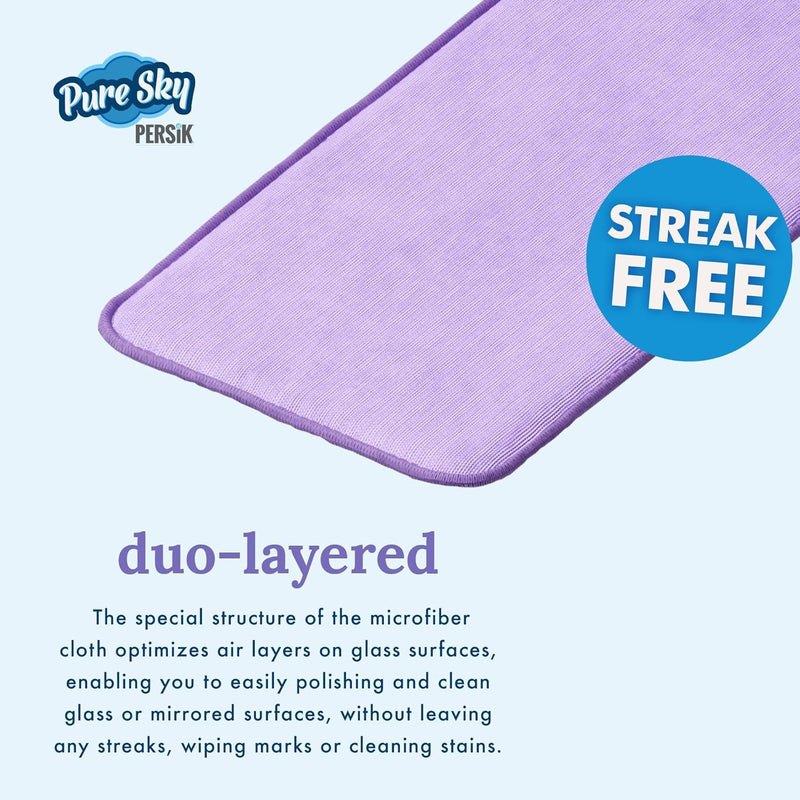 Pure-Sky Window Glass Mop Head – Makes Cleaning Windows a Breeze - Just Add Water No Detergents Needed - Streak Free Ultra Microfiber Window Cleaning Cloth Pad Replacement - for Windows, Glass, Mirror