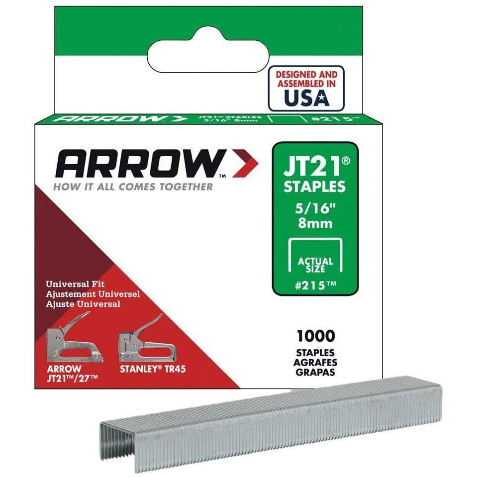 Arrow Fastener 215 Genuine JT21/T27 5/16-Inch Staples