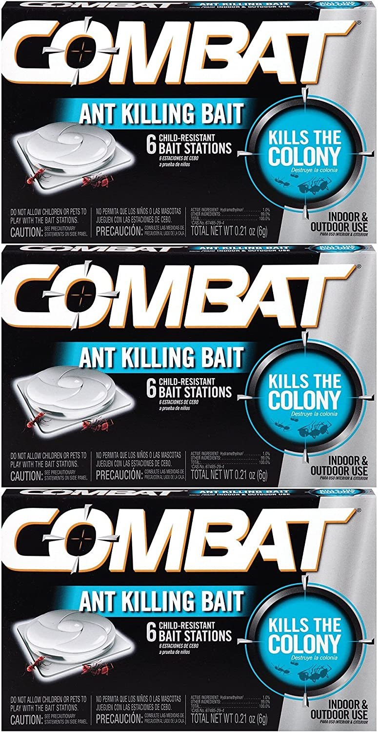 Combat 023400459018 Ant Killing Bait Stations, 6 Count (3 Pack).